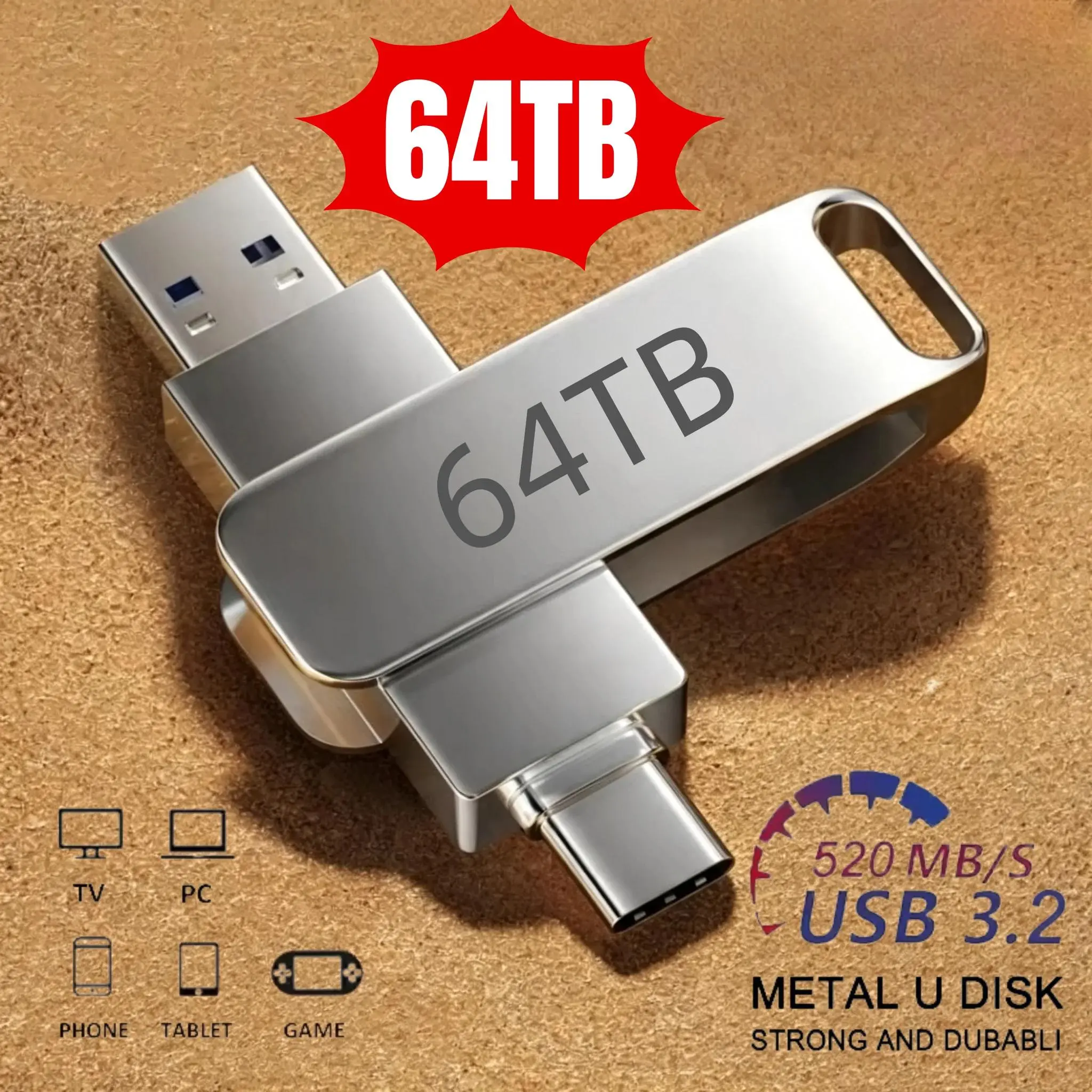 New 16TB USB 3.2 Flash Drives High Speed Transfer Metal Pendrive Memory Card Pendrive Flash Disk Memoria Waterproof Stick 2026