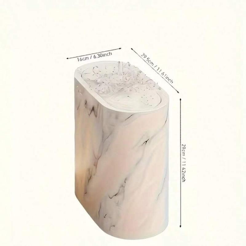 Elegant Marble Grain Press Top Trash Can, Slim & Space-Saving Design, Eco-Friendly & Durable, for Bathroom, Kitchen, Living Room