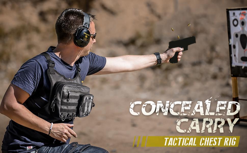 Chest Bag for Men Women, Tactical Chest Rig with Holster, Sport Chest Pack for Outdoor, Running Vest for Hiking, Cycling, Travel, Workouts, EDC Chest Bag for Men Women, Tactical Chest Rig with Holster, Sport Chest Pack for Outdoor, Running Vest for Hiking, Cycling, Travel, Workouts, EDC