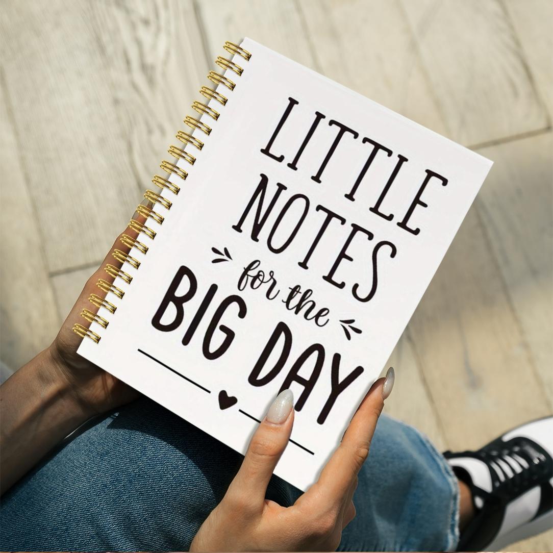 Wedding Spiral Notebook, 8.3*5.5 Inches, Engagement Bride Gift, Wedding Planning Line Page Notebook, Perfect for Holiday Parties, Gifts