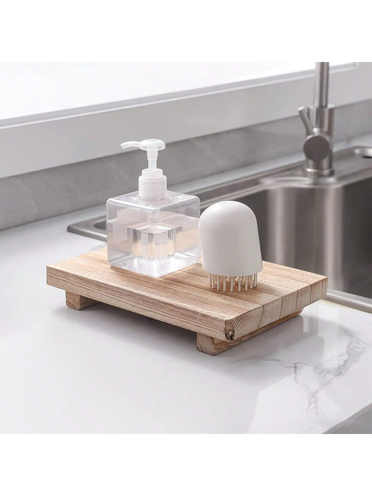 Small Bathroom Counter Organizer, Wooden Decorative Tray, Rectangular Cosmetic Rack, Kitchen Soap Bottle Holder, Home Party Gift