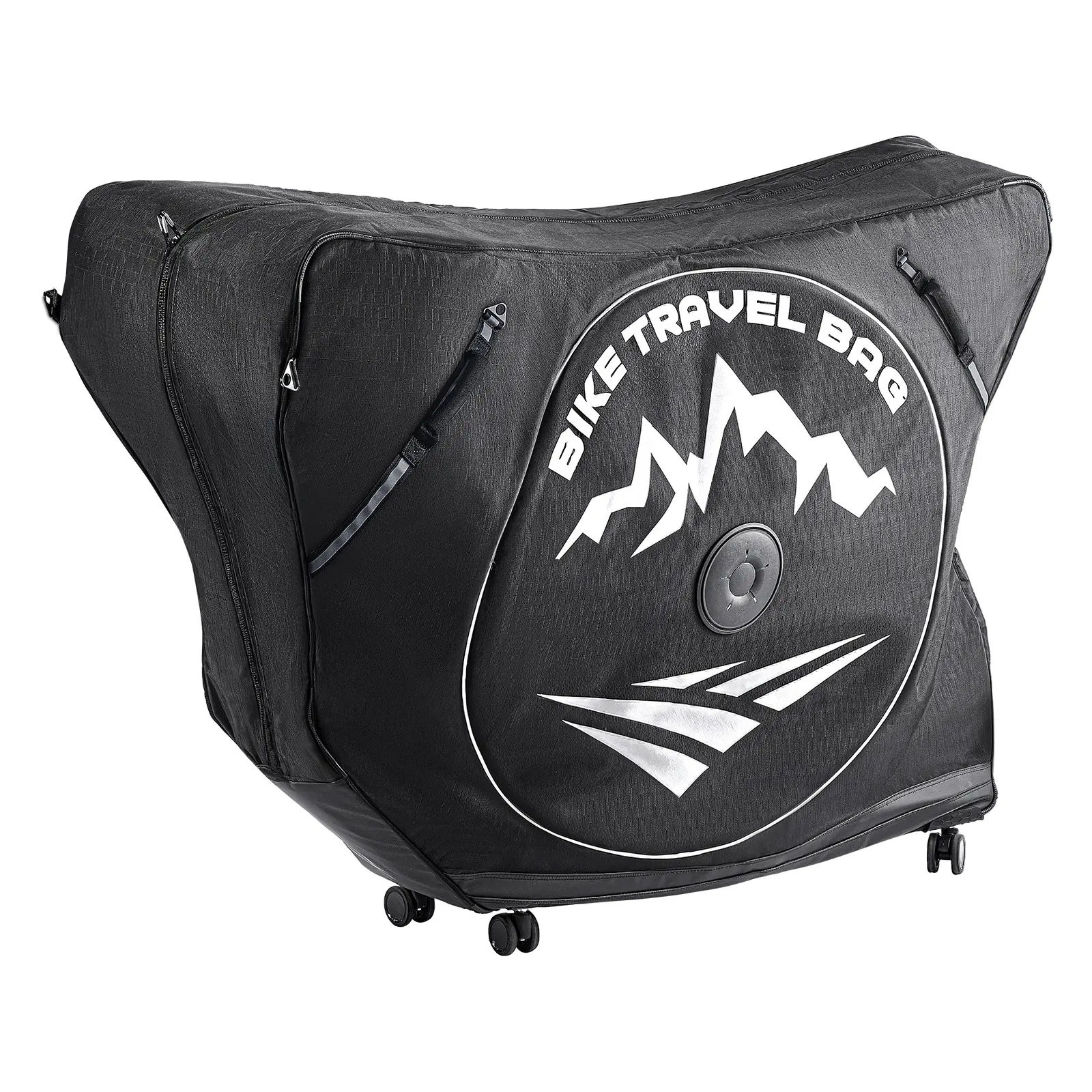 Triathlon Bike Travel Bag, Transport Bicycle Storage Carry Bag with TSA Lock & Dual Zipper, Triathlon Bicycle Case Max.Wheelbase 42 in for Travel, Outdoor Use, Train Airplane Subway Transport