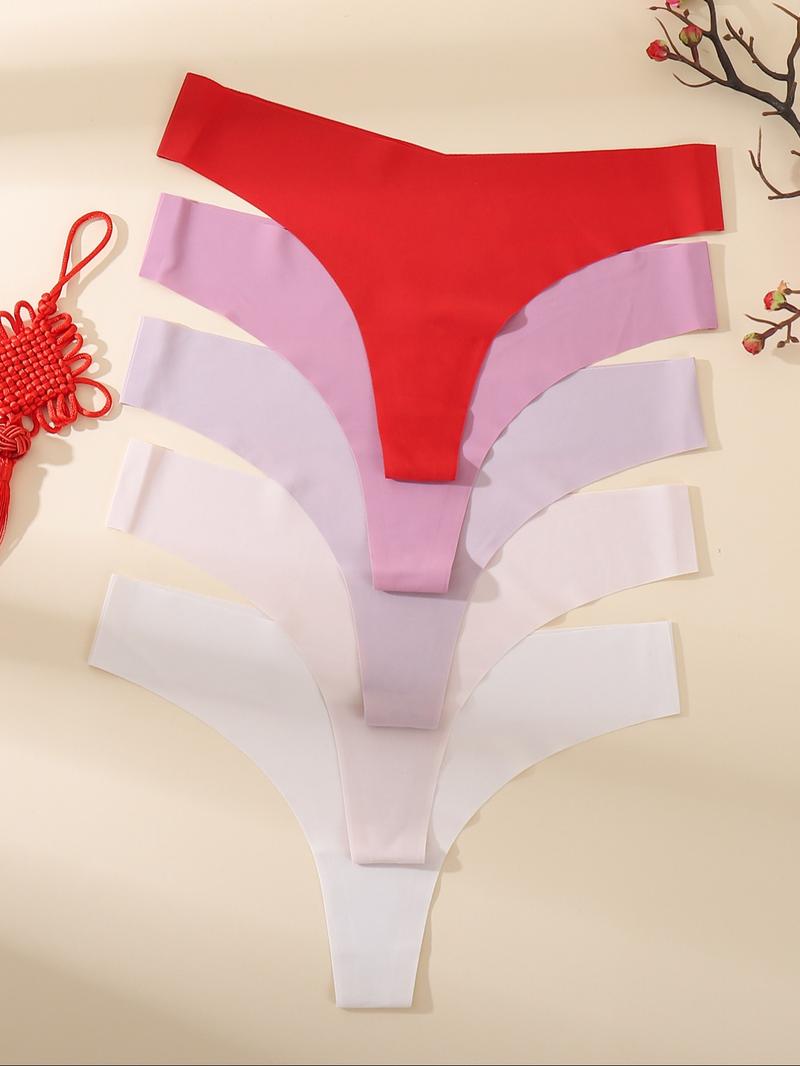 Women's Solid Color Thong, Soft Comfy Breathable Thong for Daily Wear, Women's Underwear for All Seasons, Soft Stylish Brief, Soft Stretch Briefs