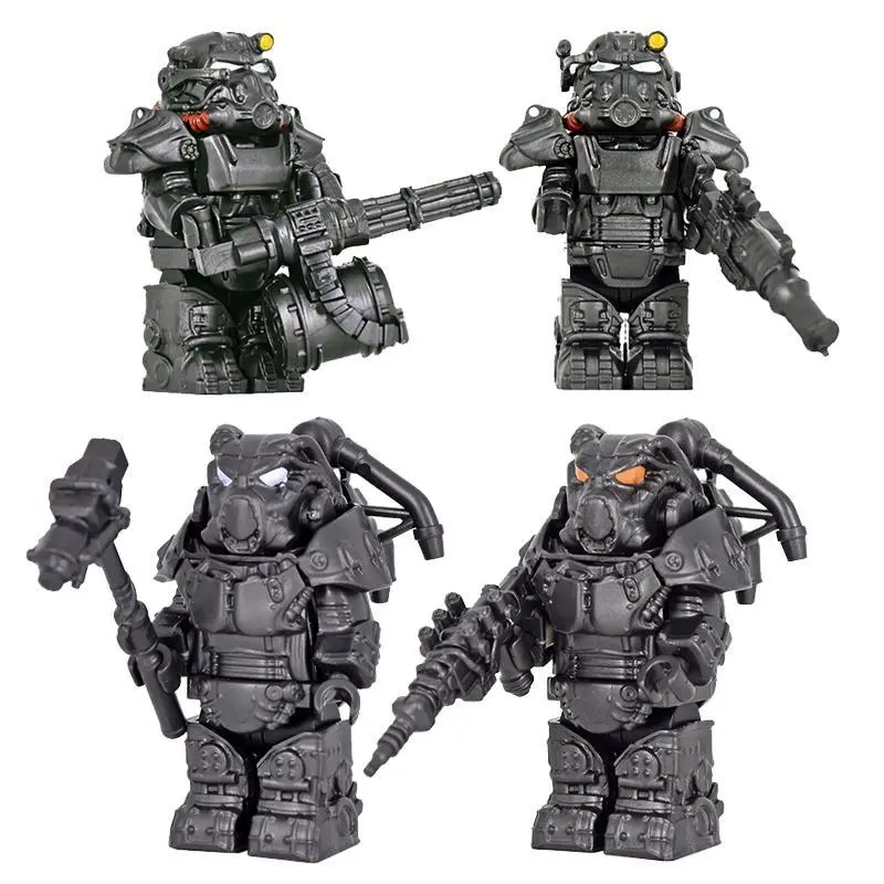 2026 Hot selling toys 1PCS Military Soldiers Mini Anime Action fallouts Figures Weapons Robot Mecha Building Blocks Bricks DIY Toys for KIDS gift Internet-famous toy