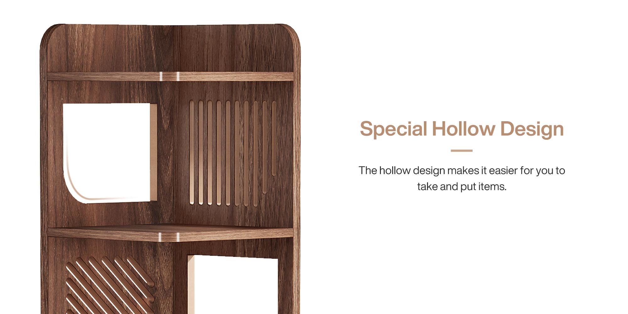 LITTLE TREE 6-Tier Tall Corner Shelf, 71-Inch Rustic Narrow Corner Bookshelf Bookcase with Square Rack, Freestanding Corner Display Storage Shelf Organizer for Living Room, Kitchen, Office