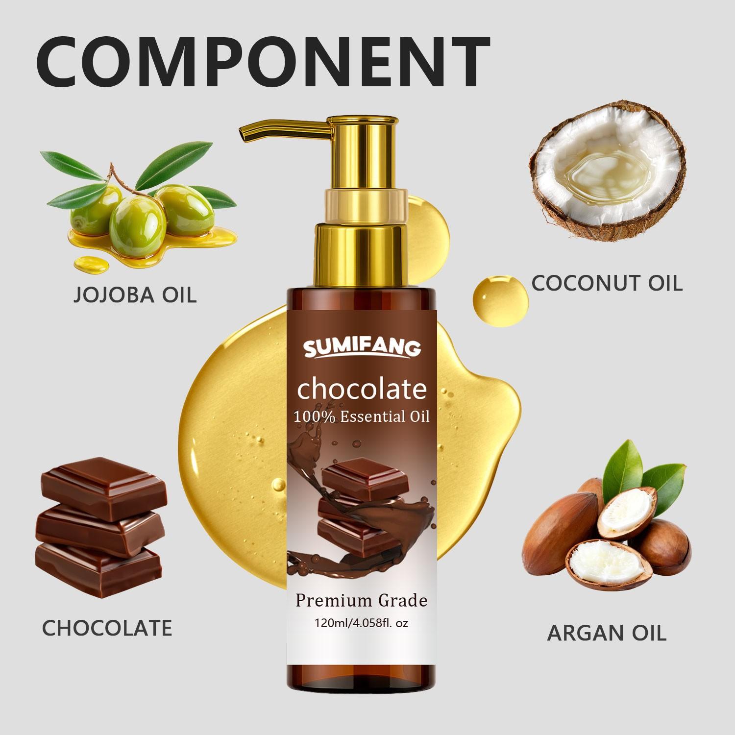 120ML Chocolate Essential Oil, Multi-Scene Care, Lightweight Absorbent Texture, Suitable for Skin, Hair, Massage, Lazy Person's Must-Have