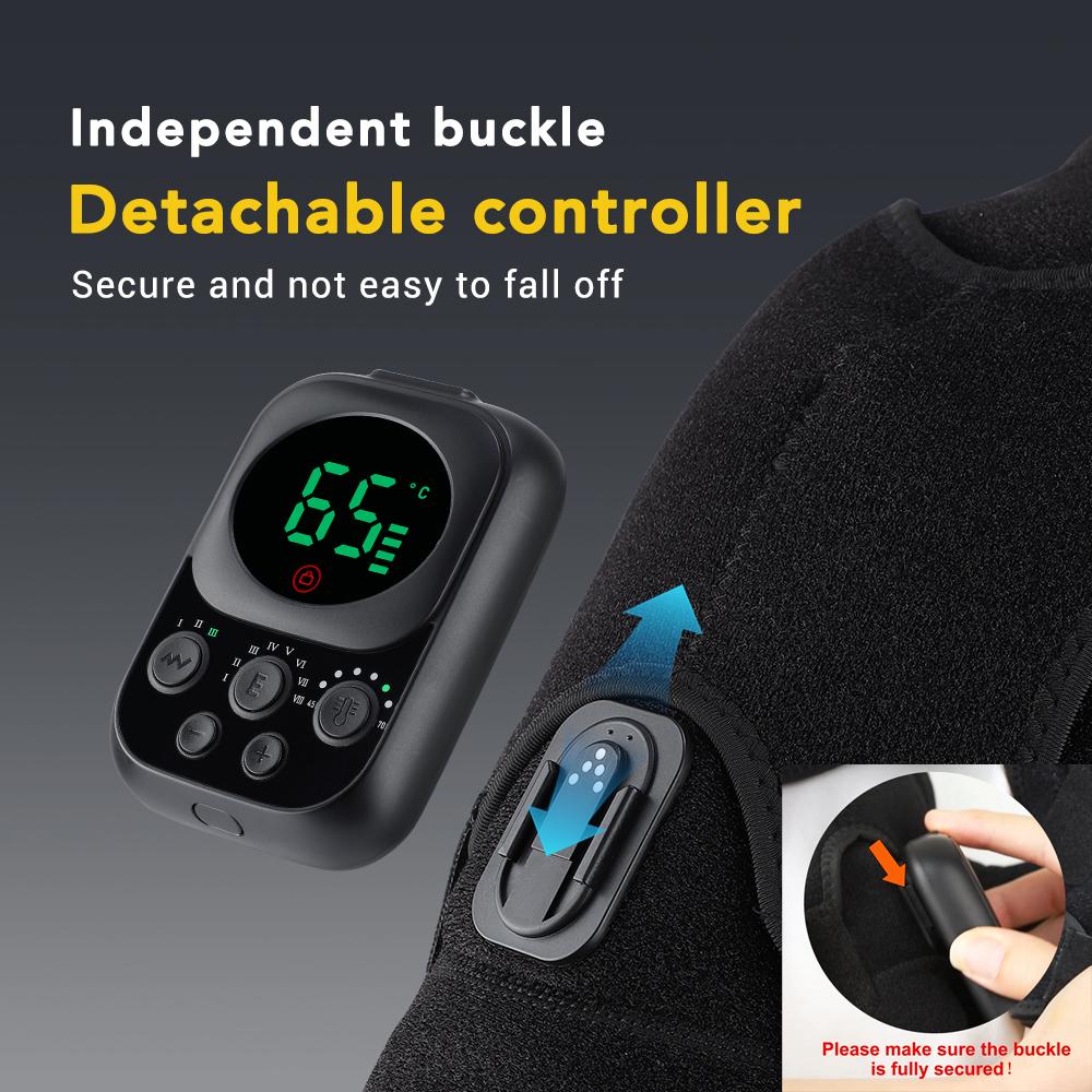 Heating Vibration Massage Shoulder Pad 3-speed Heating 3 Vibration Massage Portable Shoulder Massage Equipment USB Rechargeable Gift for Parent