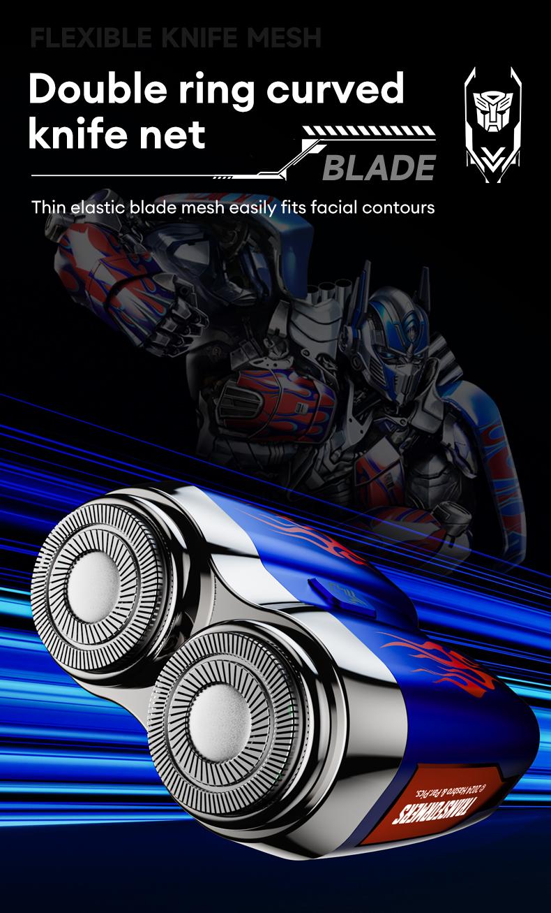 TRANSFORMERS Mini Shaver, 360° Floating Head, Dual-Arc Blade Net, Portable & Waterproof, Ultra-Long Battery Life, Best Gift
