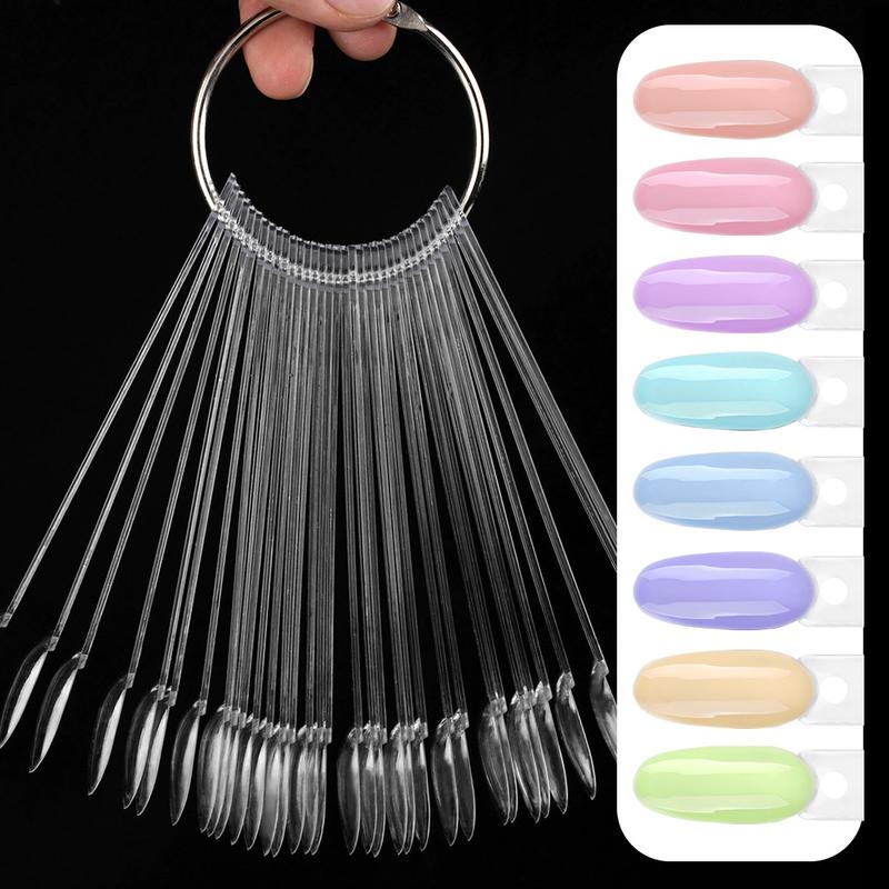 50 Nail Display Tips Transparent Sample Gel Polish Color Chart, Manicure Practice Tools, Single Item, No Ca Prop 65 Warning