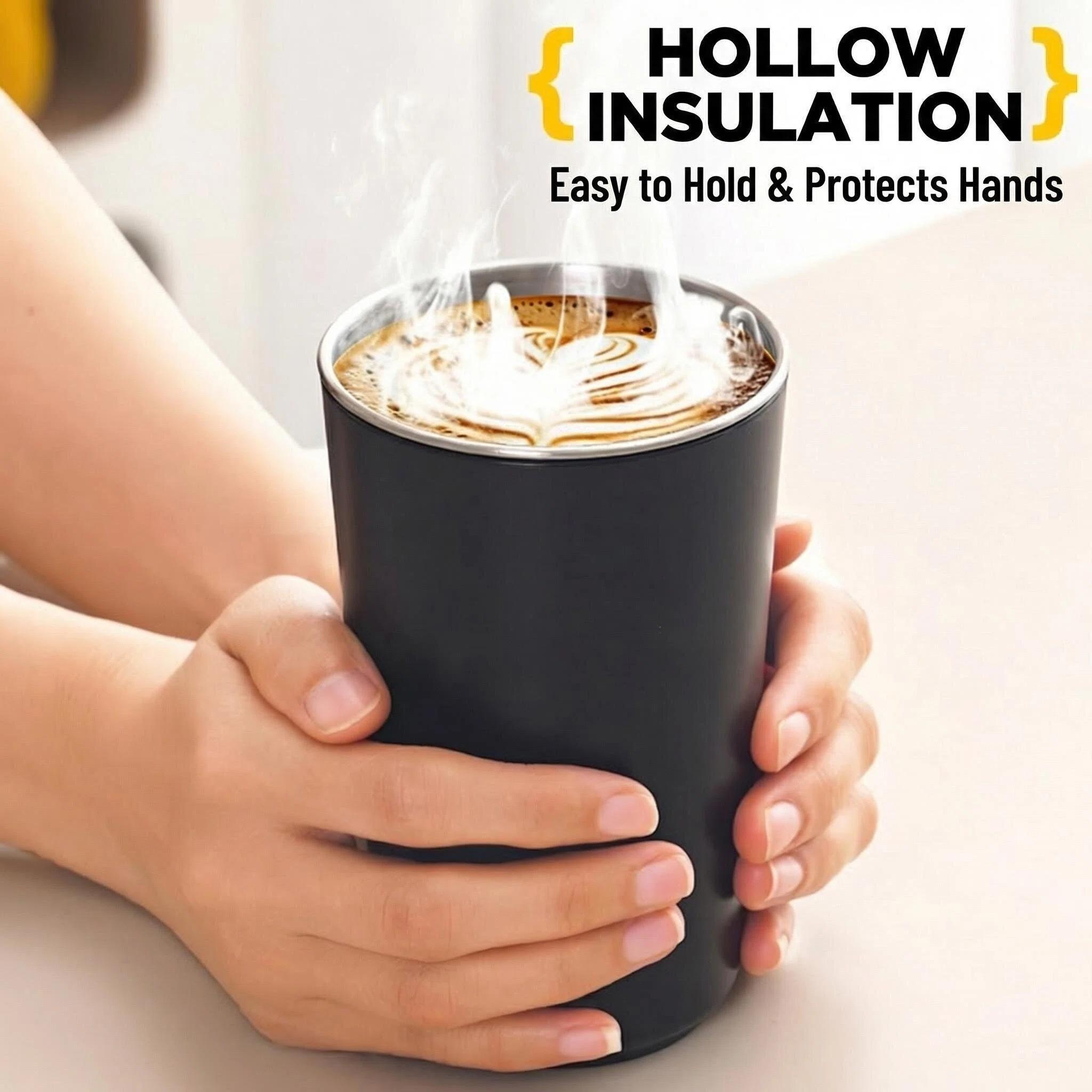 304 Stainless Steel Coffee Cup with Straw, American Cold Hot Water Cup, Office Mug, Car Portable Travel Cup, Mkb20260407