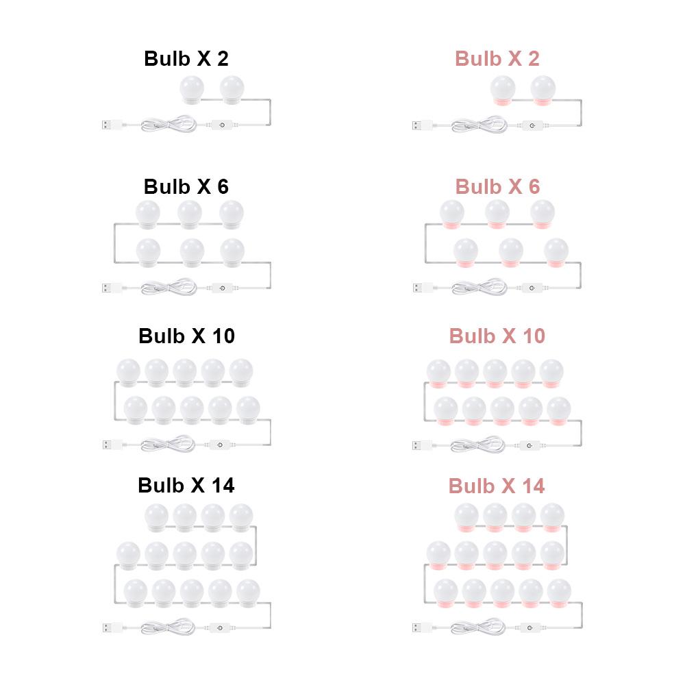 LED Vanity Light, USB Rechargeable Touch Switch Hollywood Style Makeup Mirror Light, Dimmable Makeup Mirror Light for Home Bathroom Washroom