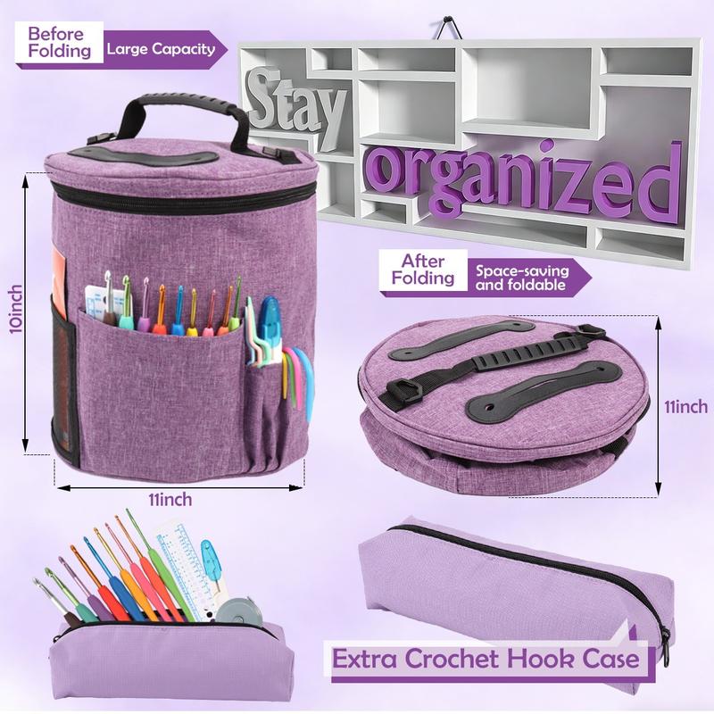 Complete Crochet Kit for Beginners, All-In-One Starter Set with 20 Yarn Colors, Crochet Hooks, Instruction Book & Organizer Bag