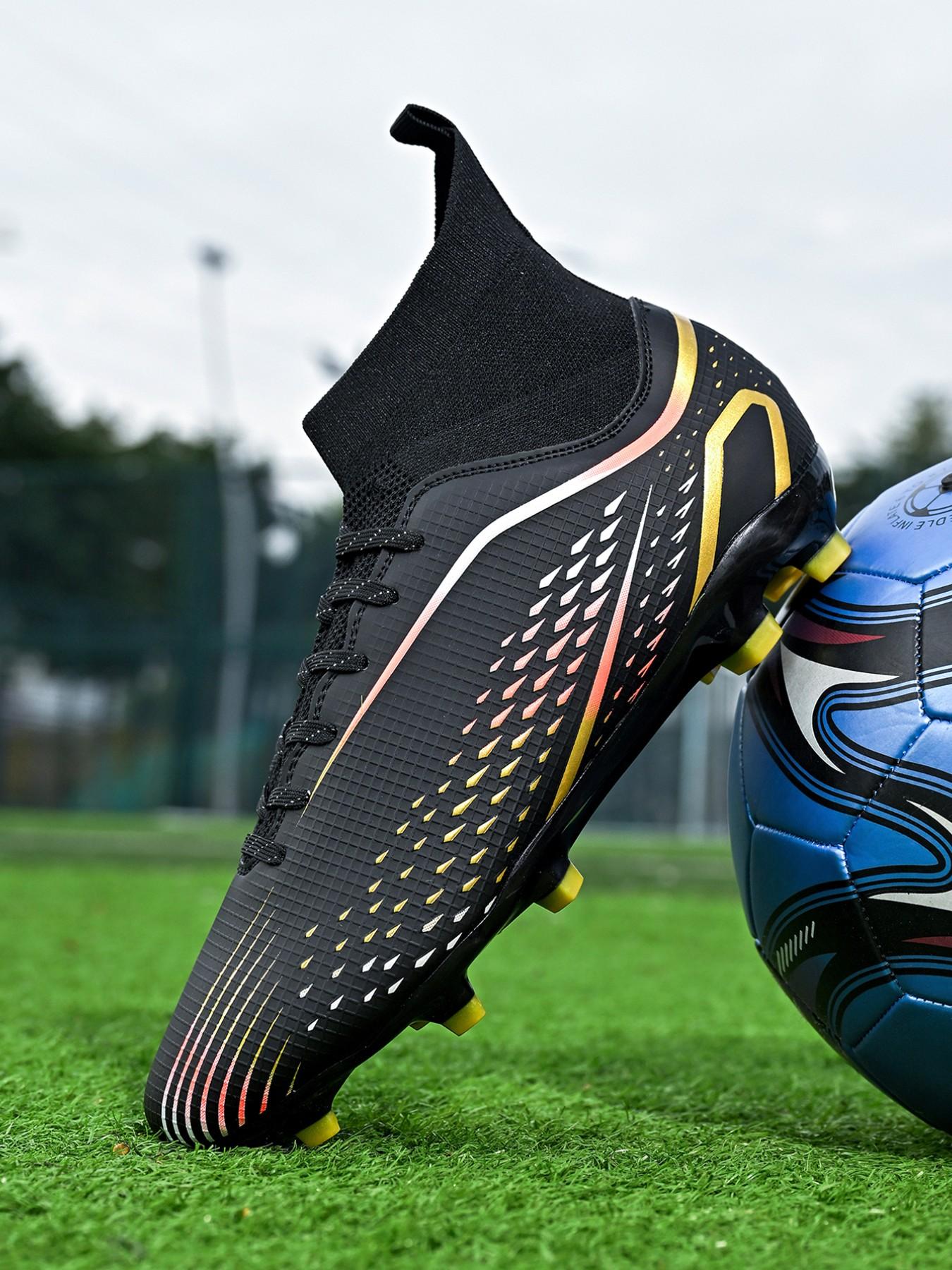 New Unisex Soccer Shoes, World Cup Ag Long Studs Anti-Slip Training Boots, Outdoor Grass Football Cleats, Professional Sportswear