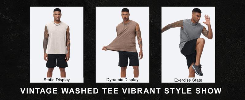 3 Pack Men's Cotton Sleeveless Muscle Tank Tops Vintage Acid Wash Cutoff Loose Workout Tee Shirts Running Men Women Cotton Workout Tank Tops Sleeveless Acid Wash Tshirts Cut Off Muscle Shirts