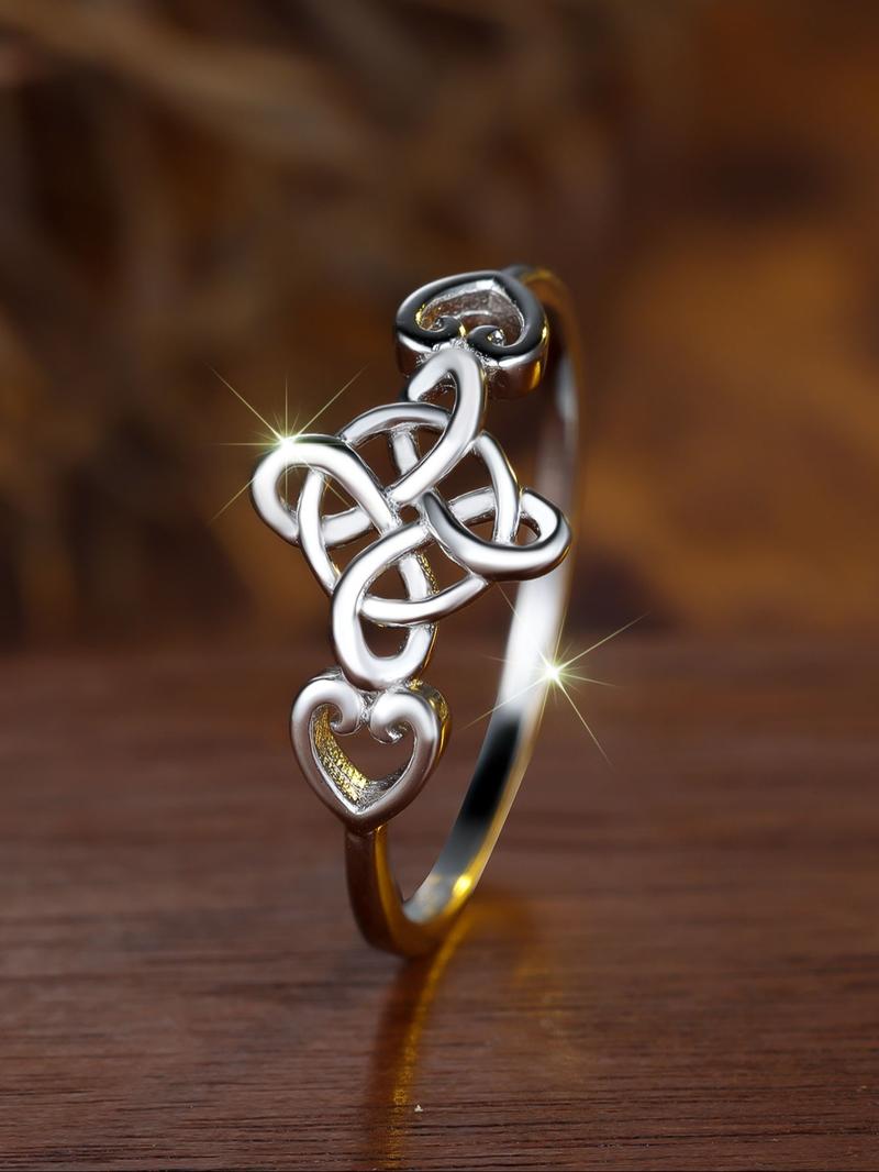 S925 sterling silver exquisite Celtic knot ring Elegant Casual Ring ladies fashion elegant unique design suitable for everyday party wear jewelry Valentine's Day gift（with box）