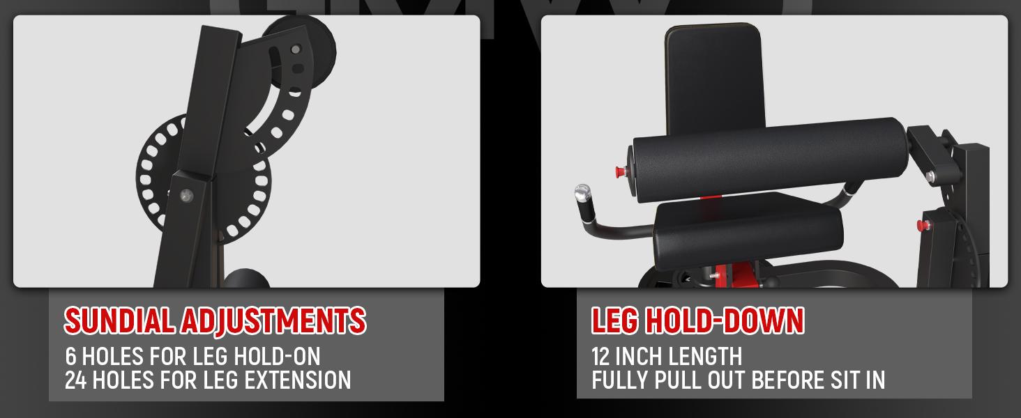 Leg Extension and Curl Machine, Lower Body Special Leg Machine, Adjustable Leg Exercise Bench with Plate Loaded, Leg Rotary Extension for Thigh, Home Gym Weight Machine Fitness Equipment Workout Equipment