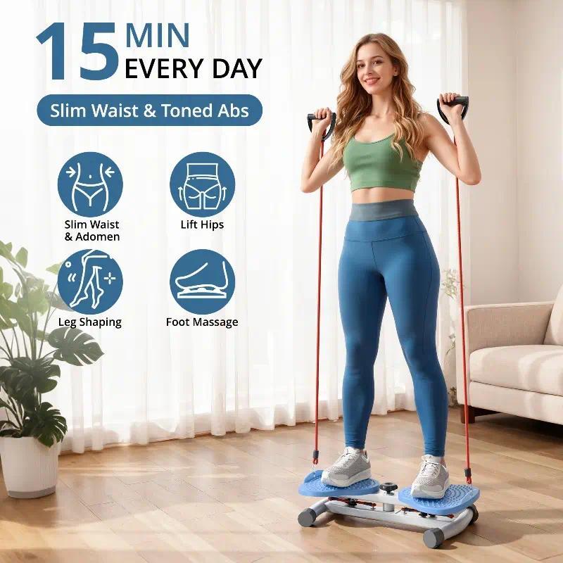 Heavy-Duty Waist Twisting Trainer with 330lbs Load, Silent Home Fitness Machine, Builds Core, Abs & Oblique Muscles, Great Core Trainer for Men and Women