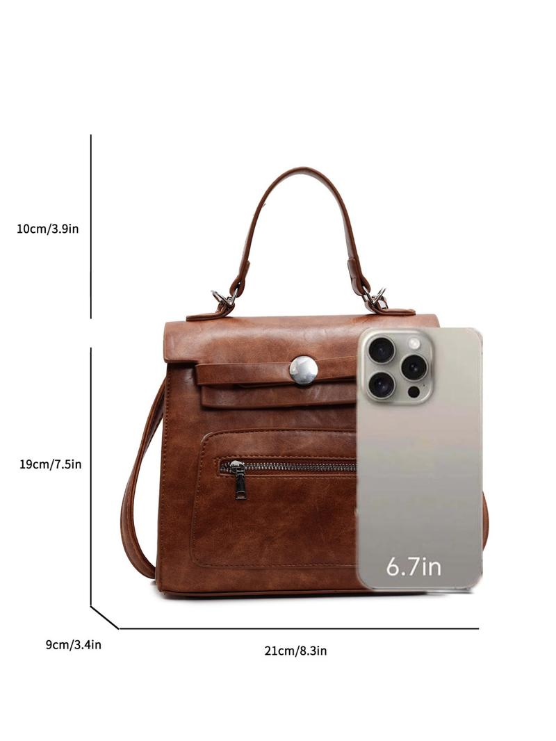 Women's Fashionable Zipper Closure Handbag Backpack, Multi-Pocket ...