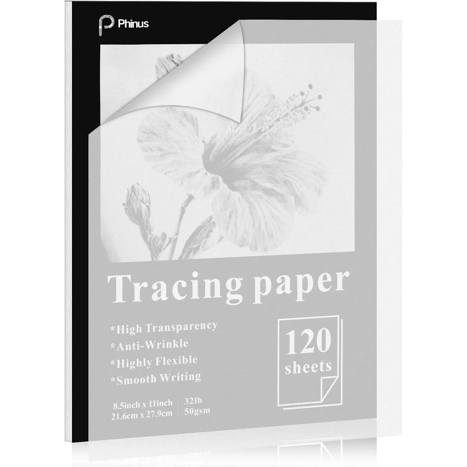 120 Sheets Tracing Paper for Drawing, 8.5”x 11” Trace Paper, Translucent Vellum Paper Tracing Paper Pad, Tracing Pad for Sketching, Preliminary Drawing, Overlaying Images Tracing