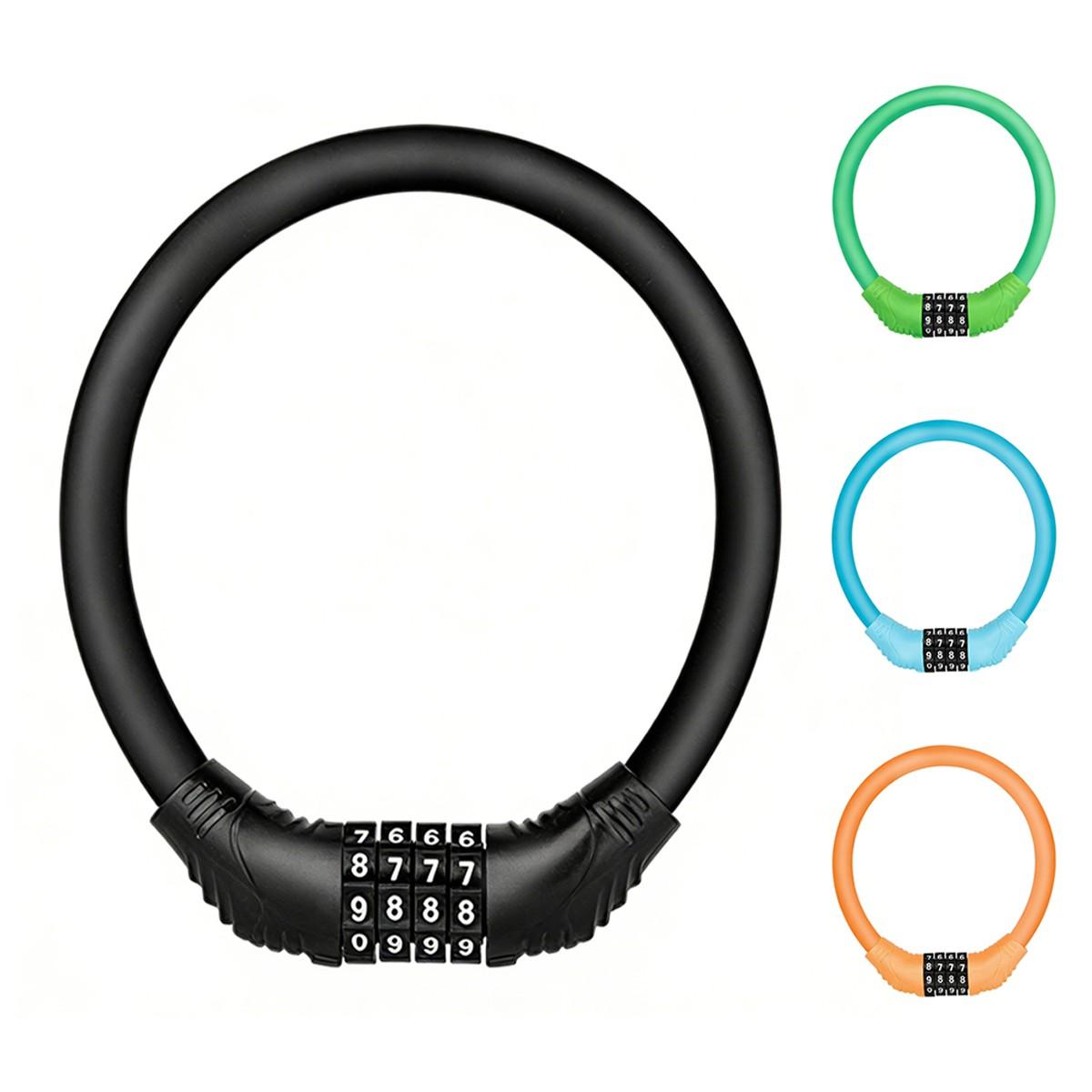 4-Digit Resettable Combination Bike Lock, Bicycle Password Lock, Lightweight & Portable, Multi-Color for Bikes, Helmets, Motorcycles, Scooters, Cabinet, and Gates.