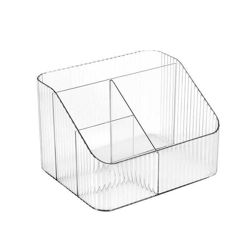 Four-Compartment Storage Box, Stationery Organizer, File Holder, Cosmetic & Skincare Container, Ideal for Office, Bedroom, Living Room