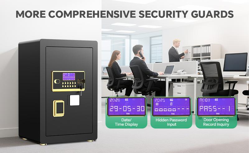 RXDSAFE Extra Large Thick Steel Safe Box with Digital Keypad, Electronic Lock, High Security Anti-Theft Protection, Smart Alarm System, Heavy Duty Steel, Inner Locking Cabinet for Home, Office, Valuables, and Documents