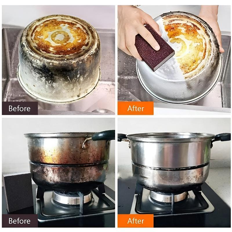 3PCS Magic Cleaning Sponge Rust Remover – Multi-Purpose Emery Pad, Powerful Stain & Grease Cleaner for Kitchen.