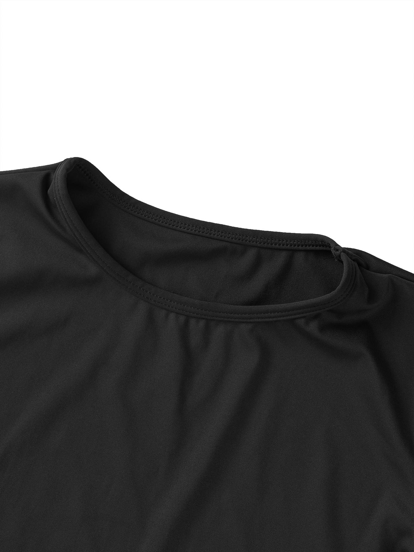 Women's Sport Yoga 2-Piece Set, Plain Short Sleeve T-Shirt and High Waist Shorts, Breathable Gym Running, All Seasons