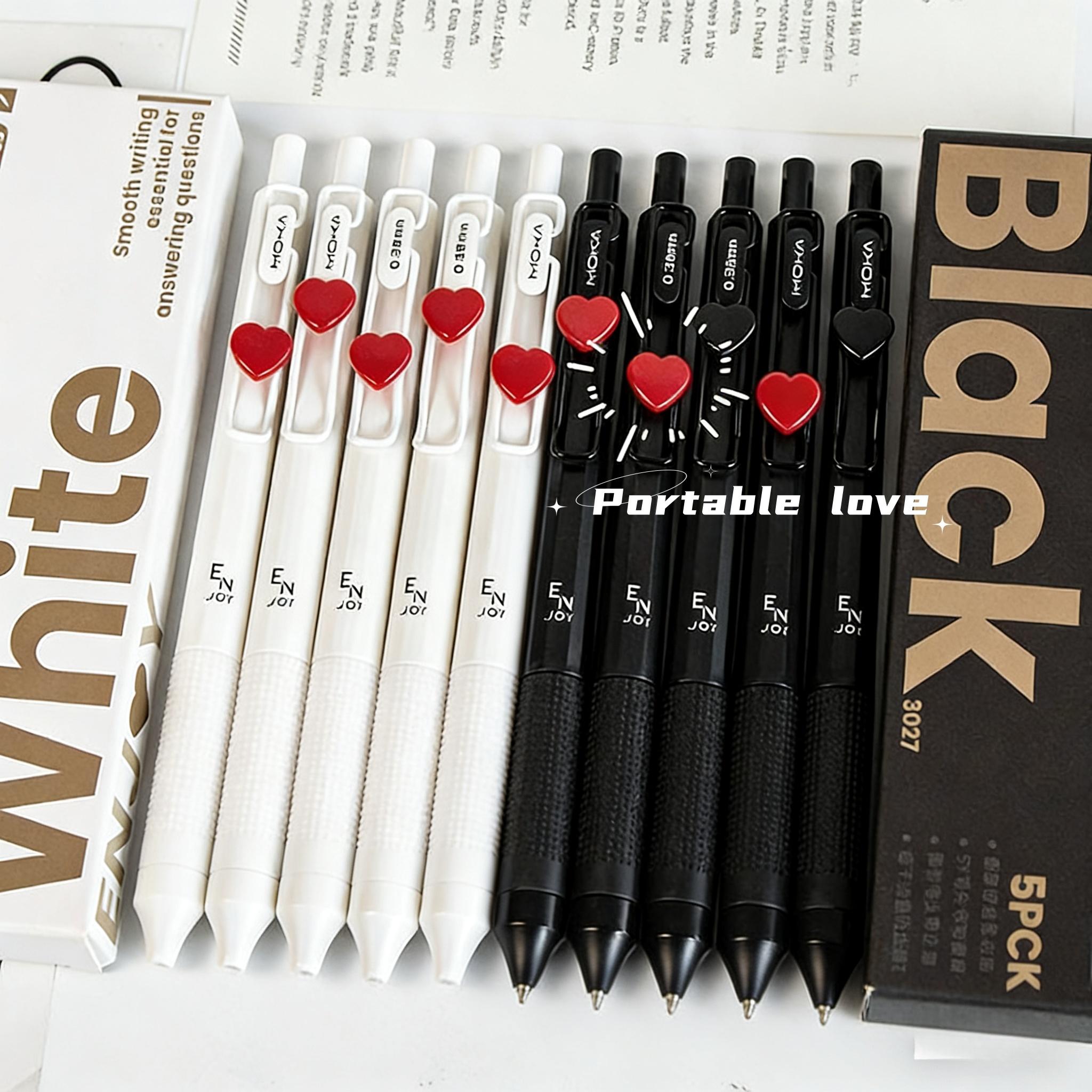 Heart-Shaped Click Pen Set, Smooth Writing Experience, Ink, Heart Feature, 0.38mm Tip, Durable Plastic Material, Ideal for Education and Professional Use