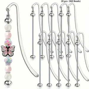 20pcs Beaded Bookmarks - DIY Metal Bookmarks, Handmade Beaded Book Hangers for Beautiful Gift Bookmarks, Book Enthusiasts, Girlfriends, Teachers, Friends, Family