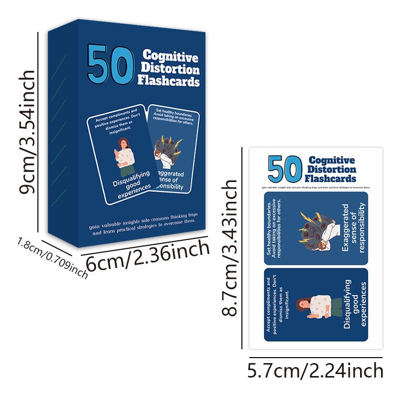 Cognitive Distortion Flashcards Mind Trap 50 Solutions Psychological Flash Cards, Improve Critical Thinking Skills, Mental Health Tools