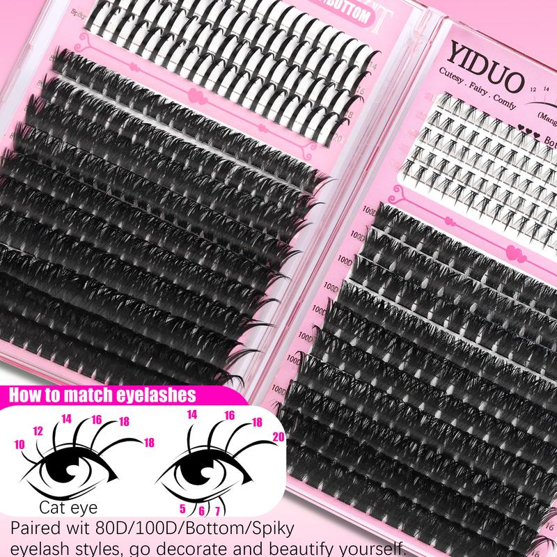 6 Styles False Eyelash Cluster Kit Bottom,/Spiky,/40D/60D/80D/100D Volume Lash Extensions Kit, D-Curl 1100 Pcs Eyelash Cluster Kit With Lash Bond and Seal Tweezers Remover Eyelash Tools DIY at Home Easily 6 Styles False Eyelash Cluster Kit Bottom,/Spiky,/40D/60D/80D/100D Volume Lash Extensions Kit, D-Curl 1100 Pcs Eyelash Cluster Kit With Lash Bond and Seal Tweezers Remover Eyelash Tools DIY at Home Easily