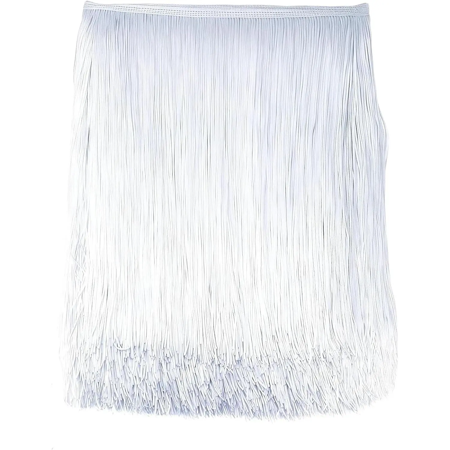10 Yards 12'' Width Fringe Trim Tassel Sewing Trim Lace Polyester Fibre Tassel for Clothes Accessories Latin Wedding Dress and DIY Lamp Shade Decoration (White)