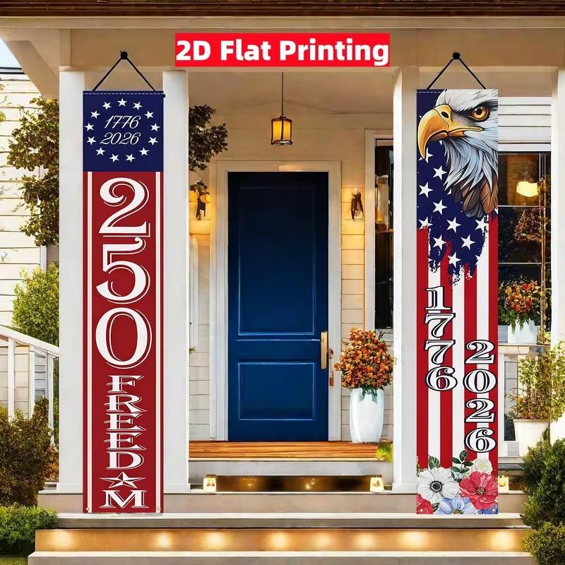Celebrate Us Bicentennial 250th Anniversary Decorative Banner, Perfect for Patriotic Parties & Home Decor, Indoor/outdoor Use, Size 12x70.8 Inches