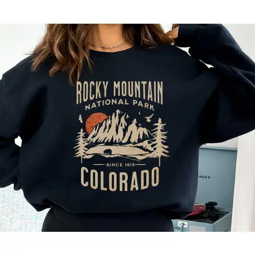 Vintage Rocky Mountain National Park Sweatshirt, Retro Colorado Sweatshirt Rocky Mountain National Park Gifts