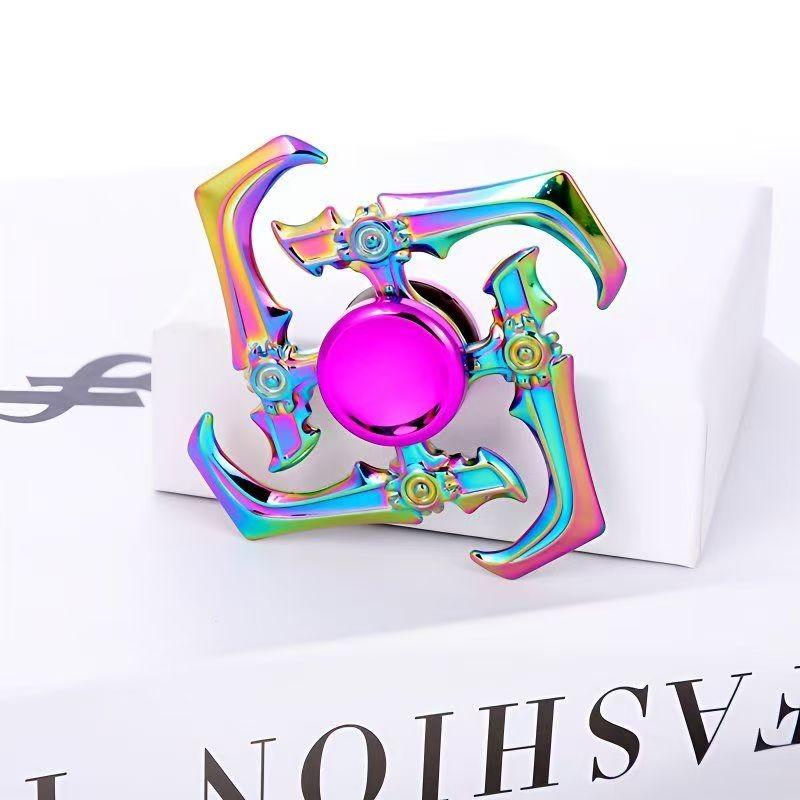 Metal Finger Spinner Toy, Stress Relief Fidget Spinner for Adults & Kids, Rotating Handheld Toy for Students, Fun Accessory