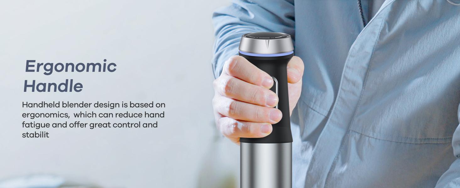【 Only $27.99!!!】Ganiza Electric Immersion Blender Handheld, Max 1000W, 16 Speed, Stainless Steel, 800ml Mixing Beaker, 600ml Chopper, Whisk and Milk Frother Household Appliances Multifunction Durable