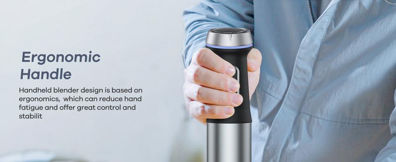 【 Only $27.99!!!】Ganiza Electric Immersion Blender Handheld, Max 1000W, 16 Speed, Stainless Steel, 800ml Mixing Beaker, 600ml Chopper, Whisk and Milk Frother Household Appliances Multifunction Durable