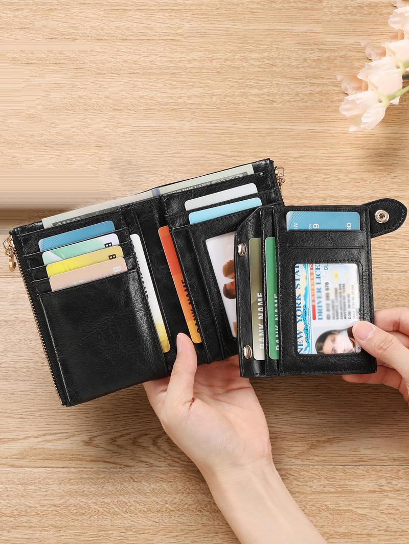 Women's RFID Blocking Wallet with Dual Zippers, Large Capacity Card Slots, Coin Pouch, Cash Clip, ID Window, Casual Fashion Accessory，Christmas gifts, Valentine's Day gifts, ideal presents