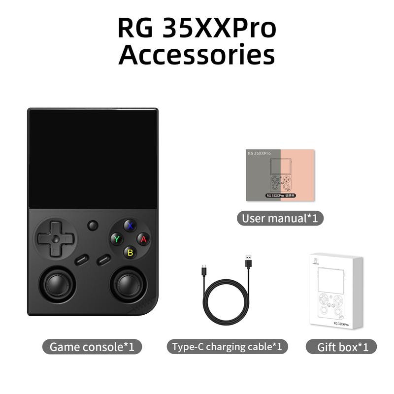 ANBERNIC RG 35XXPro Handheld Game Console Linux 64-bit System Battery 3200mAH RG35XXPro 3.5 inch Gaming Consoles Support online multiplayer via WiFi Anniversary Gifts Transparent Teal Protection