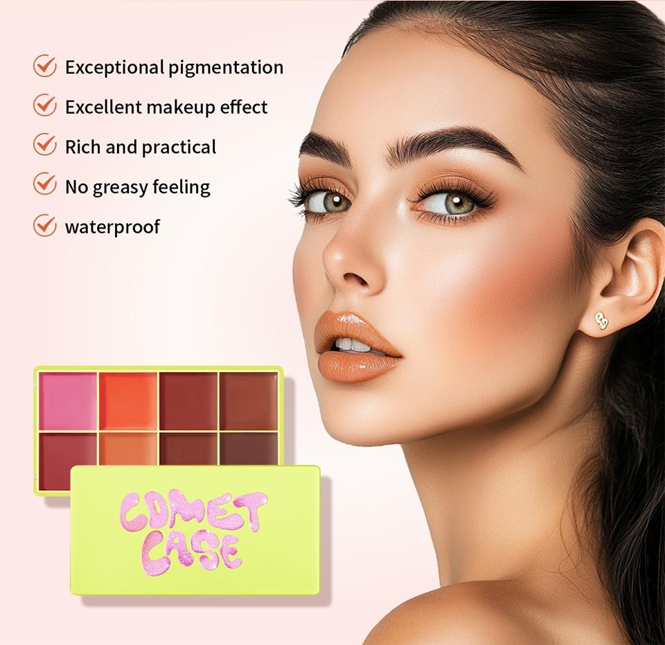 Multi-colour cream blush, matte blush, cream blush, all-in-one contouring, dual-use for lips and cheeks, creamy blush, portable make-up palette, long-lasting matte finish