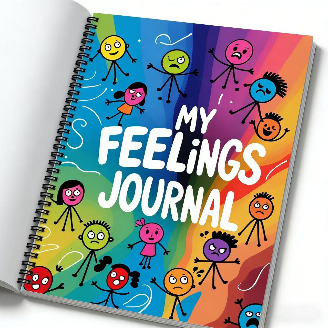 Colorful Coil Notebook for Kids & Adults, My Feelings Journal Theme, Fun Design for Emotion Recognition & Expression