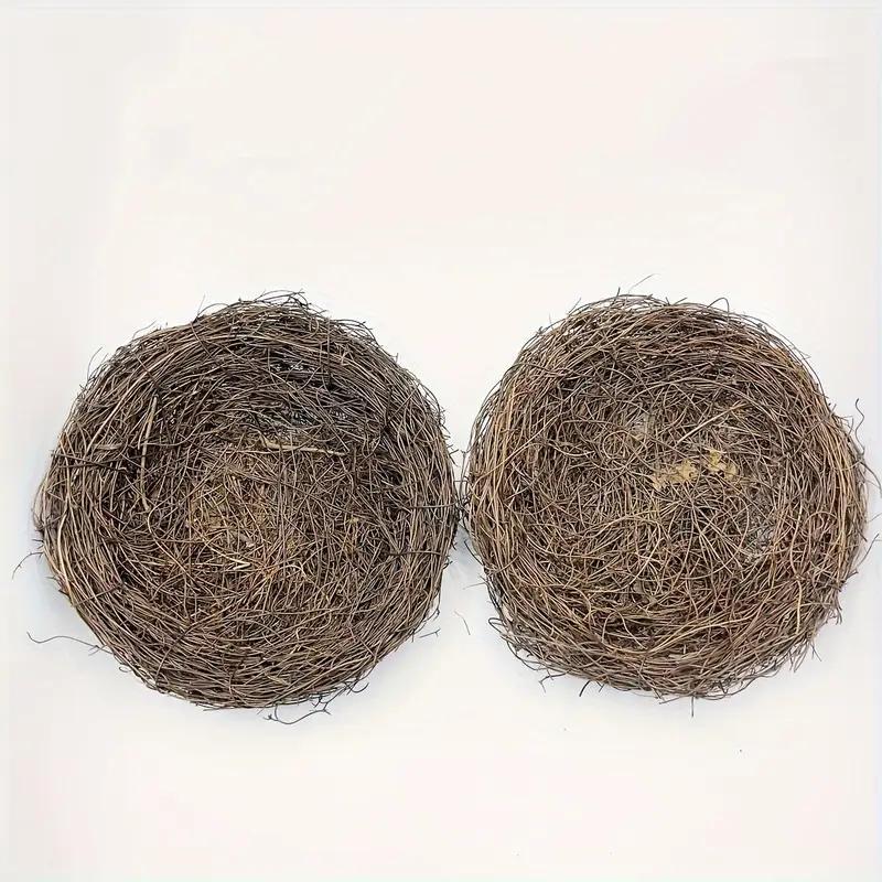2pcs Handmade Natural Material Bird Nest Models, Garden Courtyard Home Party Wedding Decor Gifts, Desktop Ornament for Bird Lovers
