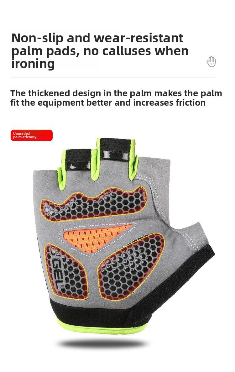 Unisex Half-Finger Cycling Gloves - Sports Accessories with Breathable Mesh Polyester, Elastane, Thin Thickness, Anti-Slip Grip, UV Protection, Wear Resistant for Workouts, Sizes S-XL