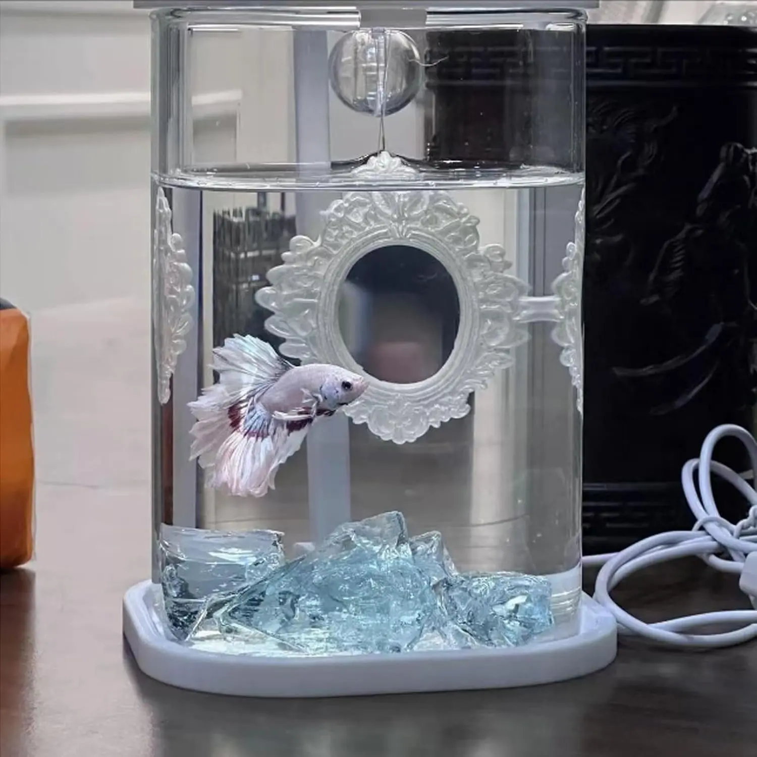 Floating Aquarium Decor Betta  Mirror Fish  Accessories Aquarium Toys for Betta Fish,Guppies,Goldfish ()