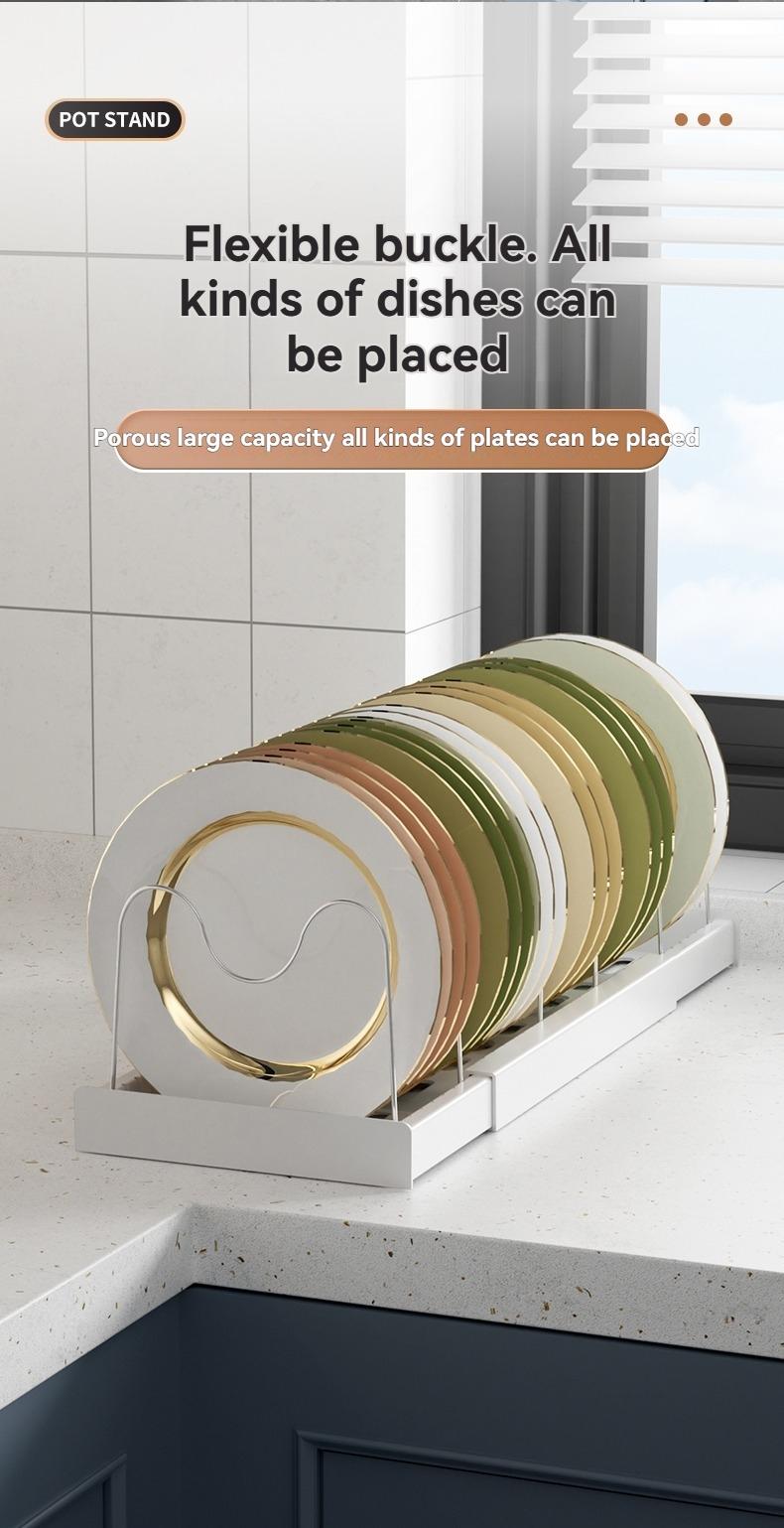 Kitchen Storage Rack Stainless Steel Pot Bowl Dish Organizer, Detachable Kitchen Shelf, Durable & Space-Saving Design