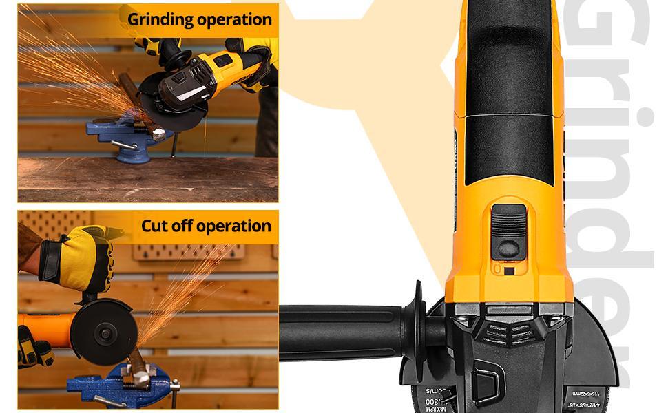 DEKO 110V Angle Grinder, 12,000 RPM, 7.5A, Ideal for Sanding, Grinding, Cutting, Professional Electric Tool. Portable Handle Heavy Duty Industrial DEKO 110V Angle Grinder, 12,000 RPM, 7.5A, Ideal for Sanding, Grinding, Cutting, Professional Electric Tool. Portable Handle Heavy Duty Industrial