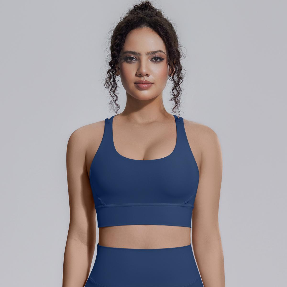 Summer Cross Straps Woman Yoga Bra Shock-absorbing Running Yoga Tank Top with Chest Pad Sexy Beautiful Back Gym Yoga Brassiere