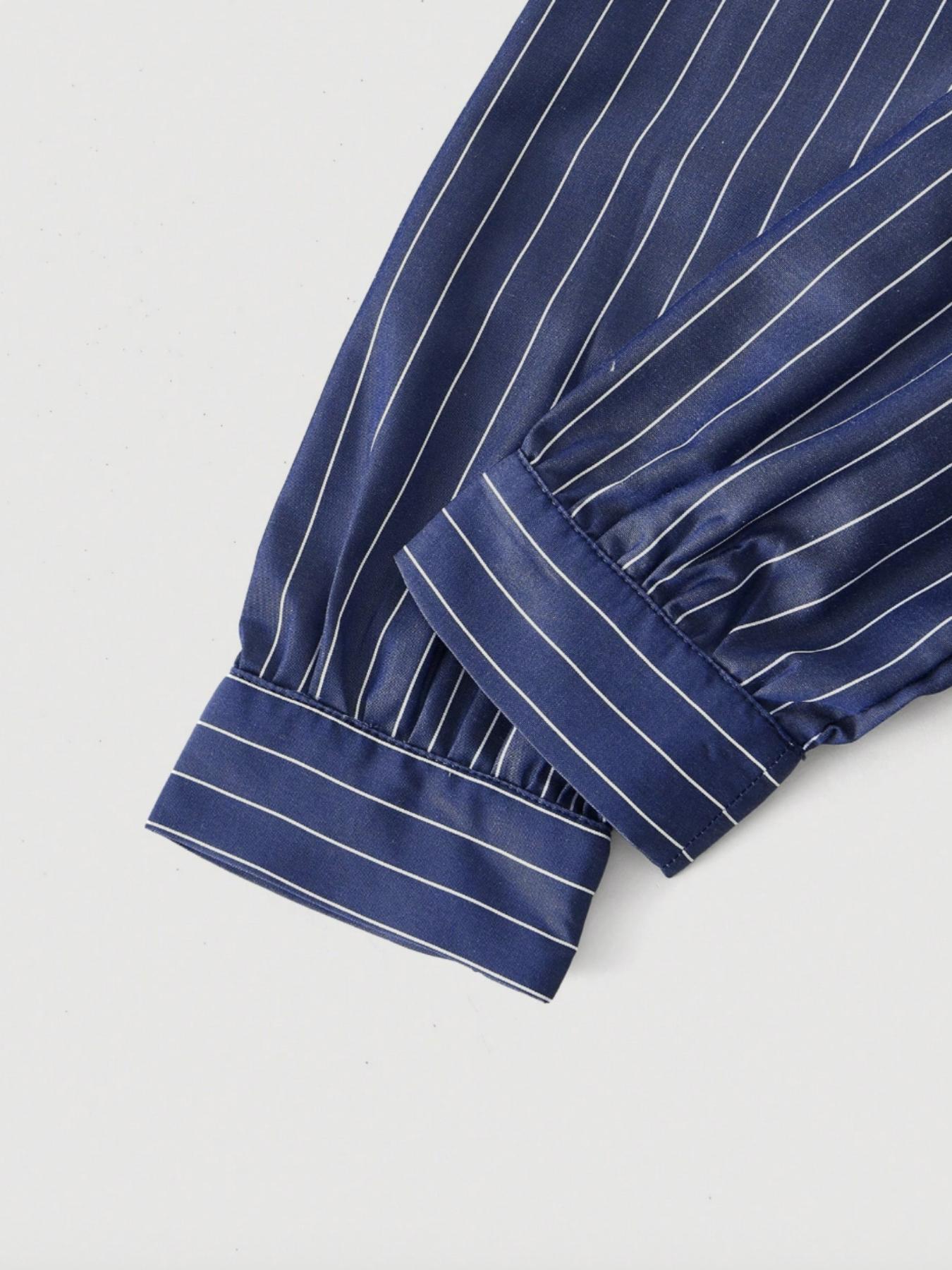 Women's Plaid Print V-Neck Lantern Sleeve Ruched Fitted Mini Dress, Suitable For Work, School, Casual Wear, Fall Clothes For Women,Shirt Dress,Brown Plaid,Office Outfit,Long Sleeves,Fitted Waist Stripe Print Dress，Irregular dress, Striped