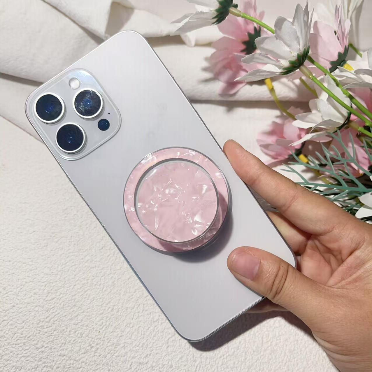 Magsafe Magnetic Phone Holder, Vibrant Shell Texture, High Aesthetic Design, Secure Grip, Compatible with All Smartphones